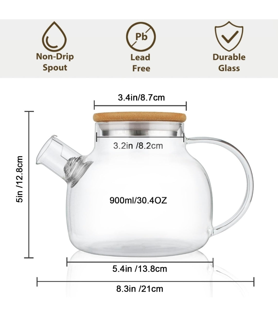 Glass Stove Top Tea pot